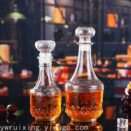 酒瓶xo威士忌红酒储酒瓶水晶方钻石酒樽酒器密封空瓶